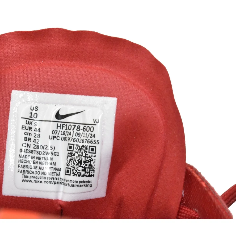 B6 NIB NIKE FREE 2025 University Red/Black Sneaker Shoes HF1078-600 Size 10